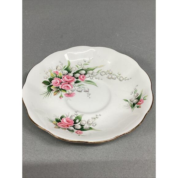 Royal Albert Lily Of The Valley Teacup Saucer & Dessert Plate Bone China England - Picture 7 of 14